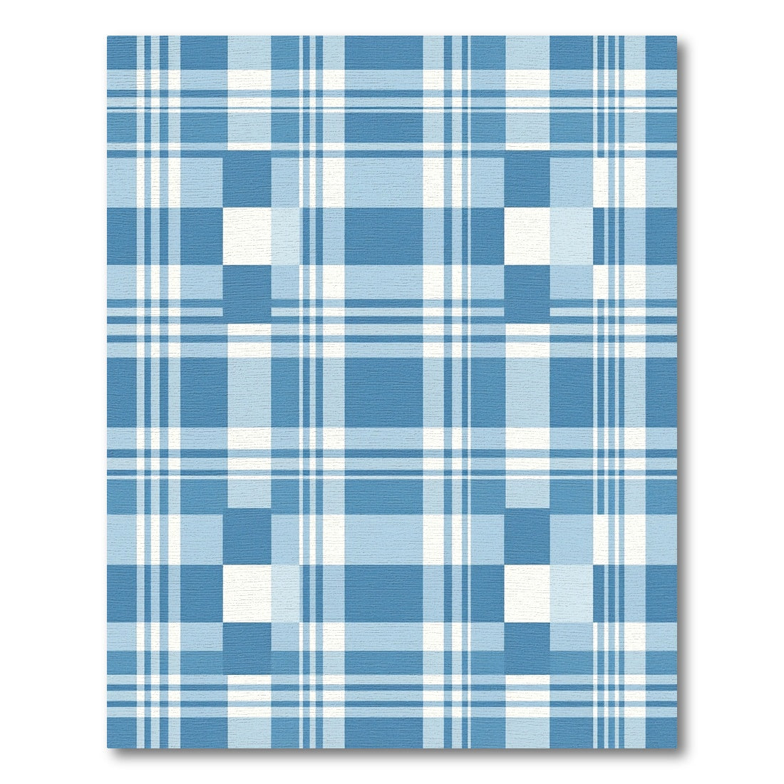Blue Classic Plaid Checkered Arrangement Rug