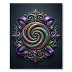 Elegant Teal Purple Thistle Swirl medallion Rug