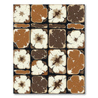 Earthy Brown Distressed Tonal Tile Abstract Rug