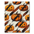 Spooky Jack-o-Lantern Black Brushstroke Accent Rug