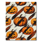 Spooky Jack-o-Lantern Black Brushstroke Accent Rug