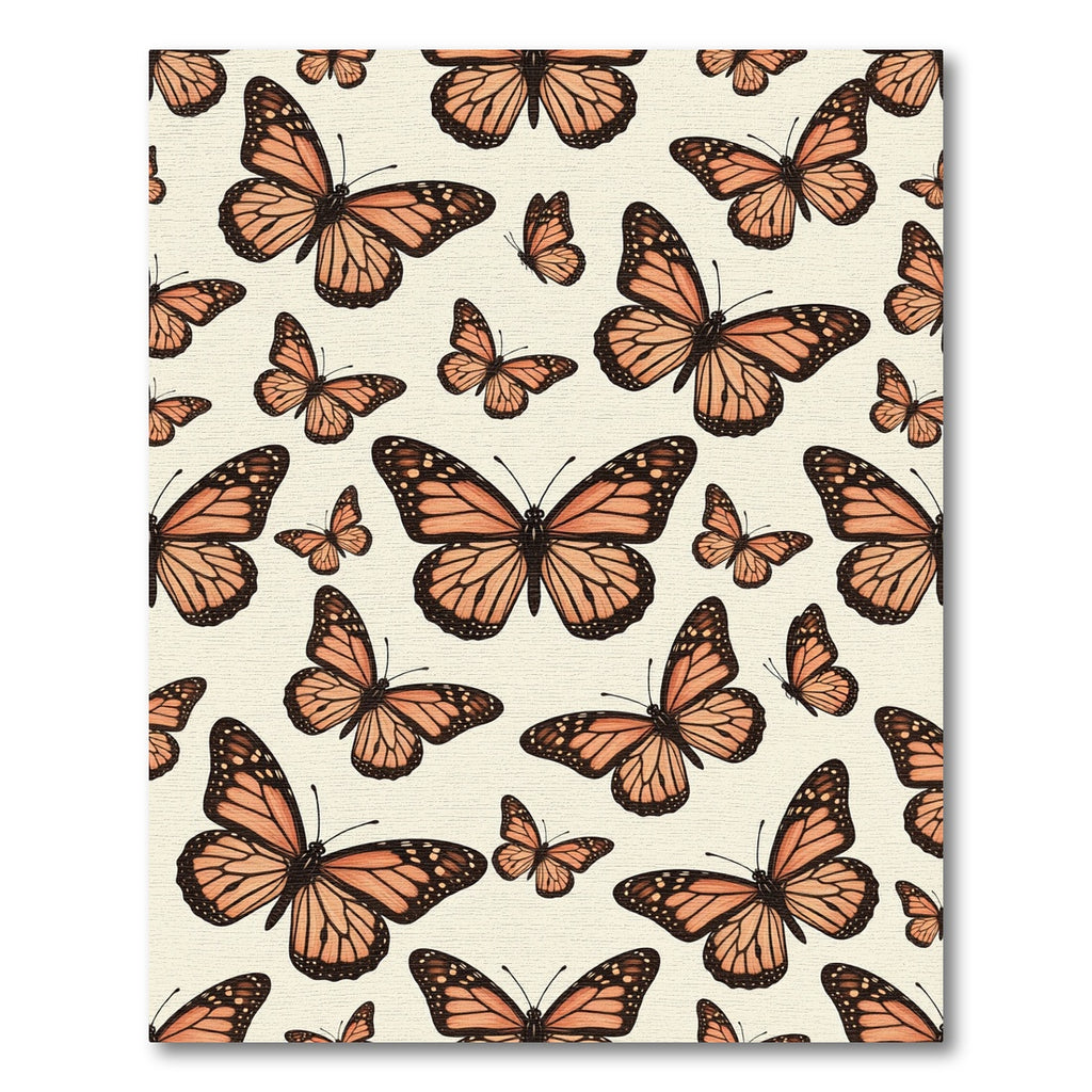 Whimsical Orange Butterfly Garden Rug