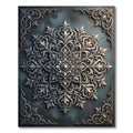 Intricate Silver Filigree Botanical Medallion Rug