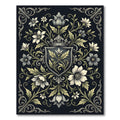 Ornate Floral Emblem Crown Rug