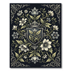 Ornate Floral Emblem Crown Rug