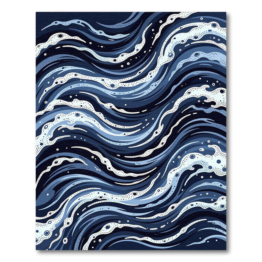 Deep Blue Ocean Swirl Rug