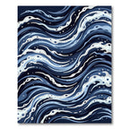 Deep Blue Ocean Swirl Rug