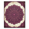 Deep Magenta Floral Mandala Medallion Rug