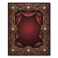 Crimson Gold Compass Acanthus Frame Rug