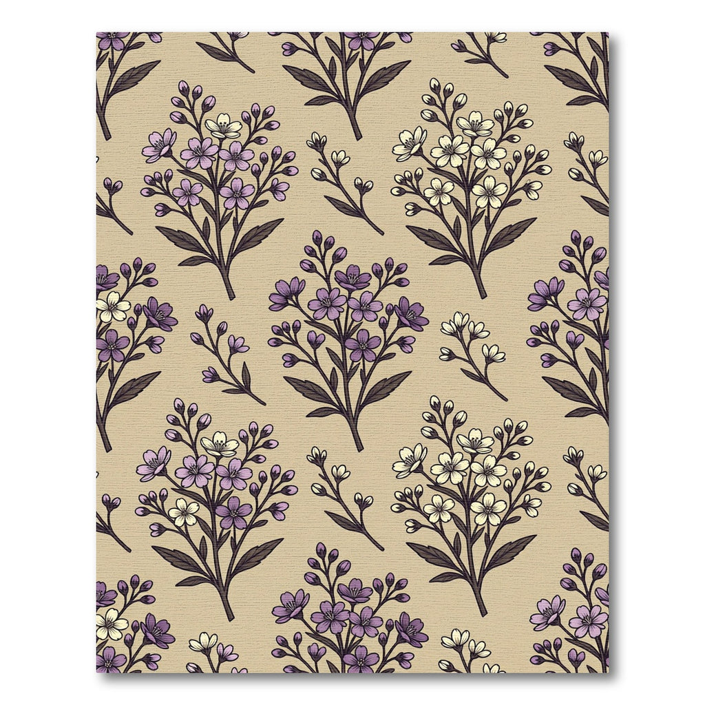Soft Purple and Cream Floral Meadow Rug