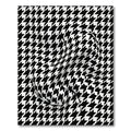 Monochrome Optical Illusion Houndstooth Swirl Rug