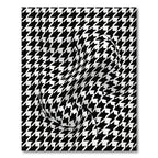 Monochrome Optical Illusion Houndstooth Swirl Rug