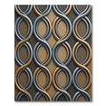 Sleek Gold and Silver Interlocking Loops Rug