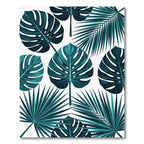Teal Tropical Foliage Botanical Sweep Rug