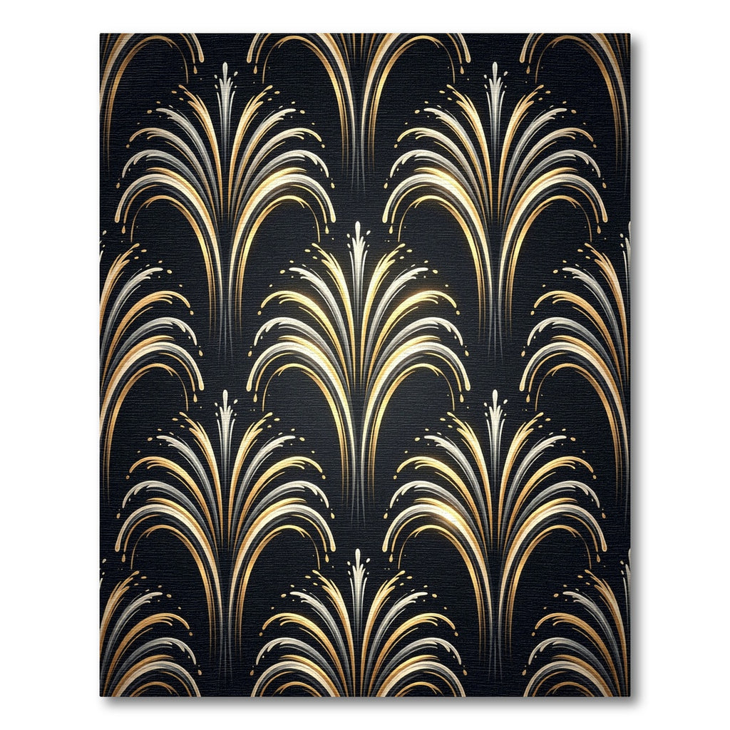 Golden Arched Fireworks Sprays Rug