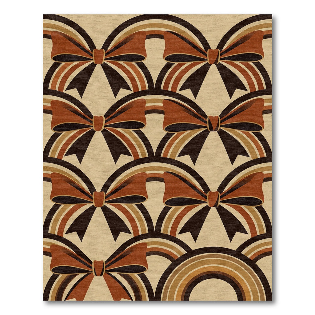 Retro Brown Bow Infinity Arch Rug
