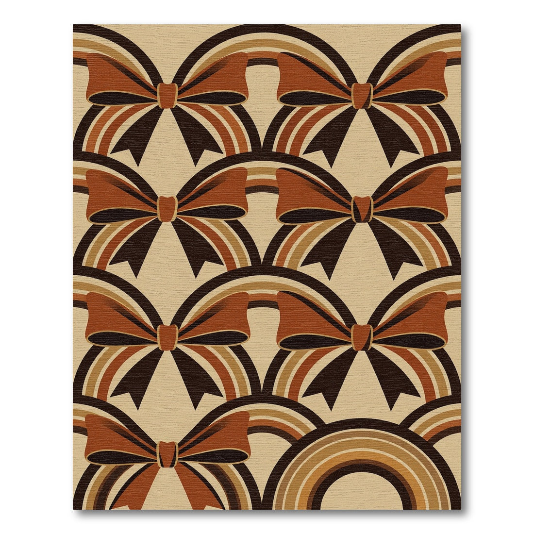 Retro Brown Bow Infinity Arch Rug