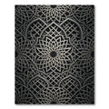 Silver Metallic Interlocked Geometric Mandala Rug