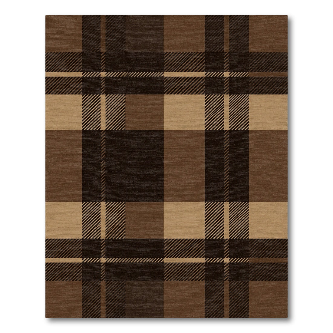 Classic Brown Plaid Checkered Rug