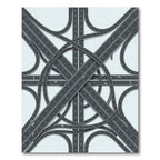 Abstract Gray Architectural Highway Intersection Rug