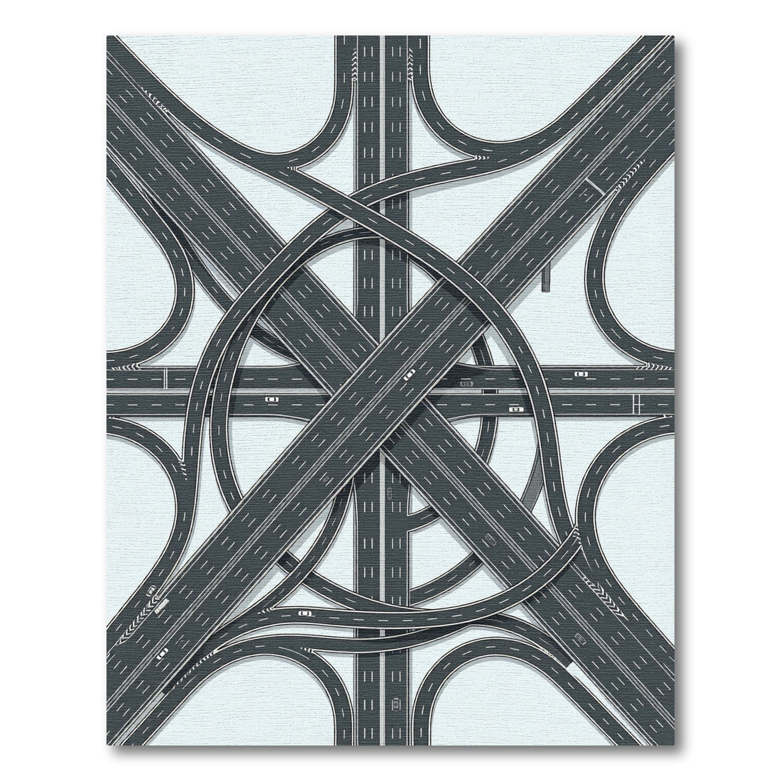Abstract Gray Architectural Highway Intersection Rug