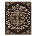 Ornate Golden Star Floral Medallion Rug