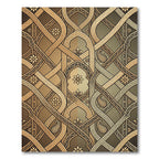 Golden Ornate Lattice Paisley Scroll Rug