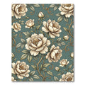 Vintage Sage Floral Peony Scroll Rug