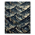Jagged Peaks Dark Forest Landscape Rug