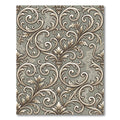 Ornate Gray Scroll Lace Rug