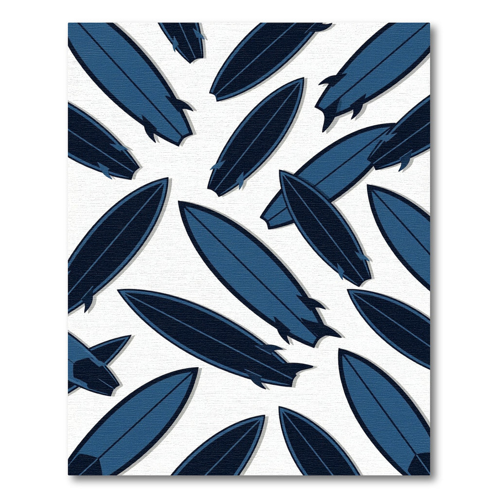 Coastal Navy Surfboard Graphic Rug