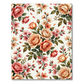 Elegant Peach Rose Floral Garden Rug