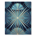 Art Deco Blue Radiant Sunburst Rug