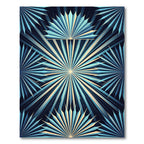 Art Deco Blue Radiant Sunburst Rug