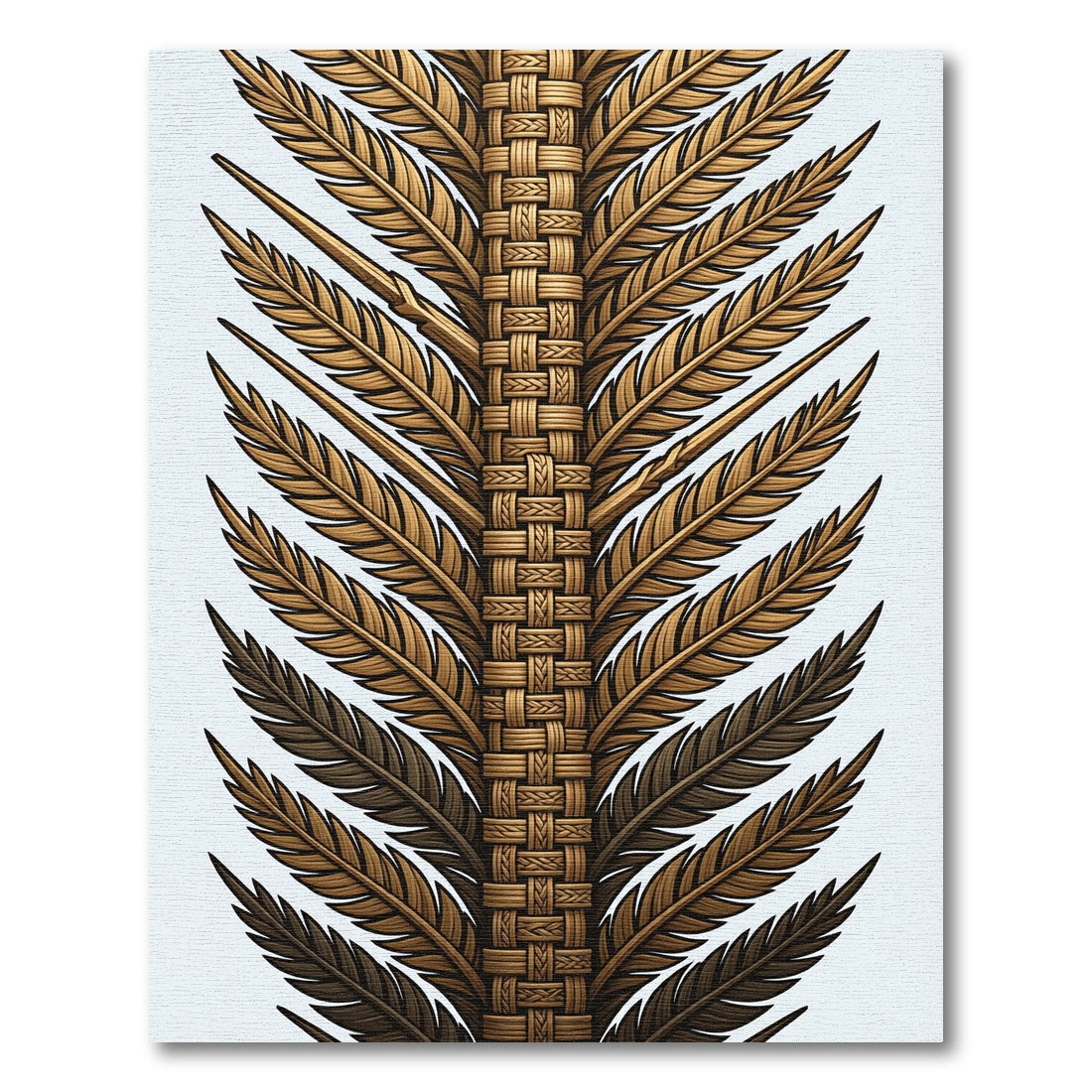 Earthy Woven Feather Symmetry Rug