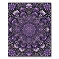 Elegant Purple Lotus Floral Mandala Rug