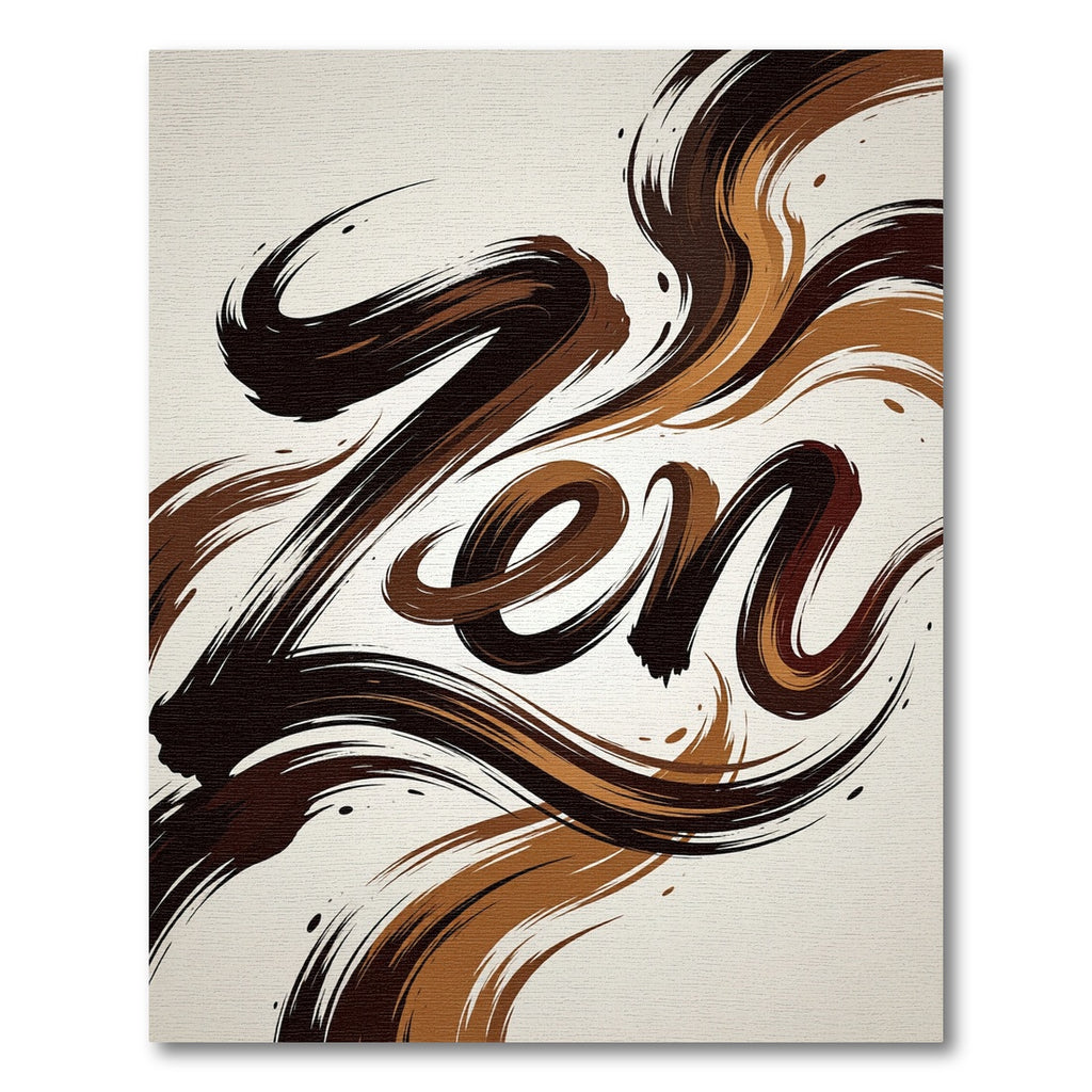 Abstract Earthy Brown Zen Swirl Rug