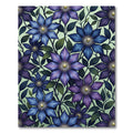 Botanical Clematis Bloom Indigo Violet Rug