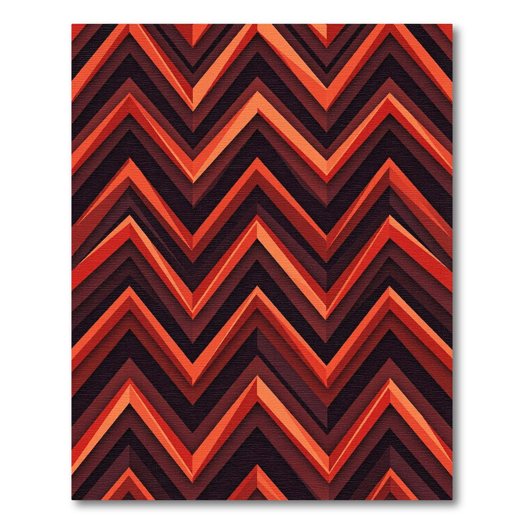 Bold Amber Chevron Layered Rug
