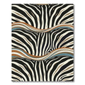Earthy Zebra Stripe Abstract Wave Rug