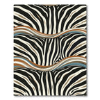 Earthy Zebra Stripe Abstract Wave Rug