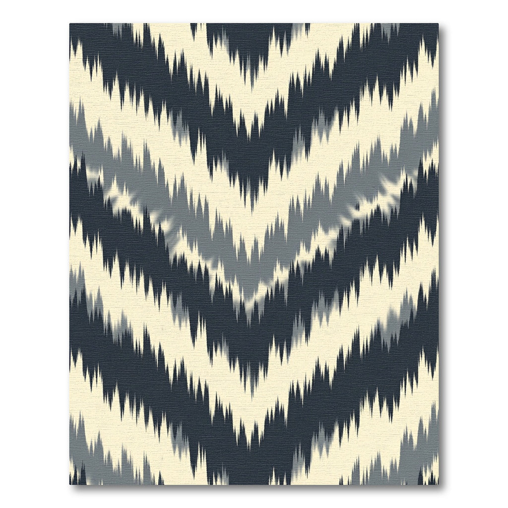 Charcoal and Cream Chevron Ikat Rug