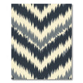Charcoal and Cream Chevron Ikat Rug