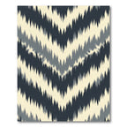 Charcoal and Cream Chevron Ikat Rug