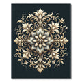Ornate Cream Floral Filigree Medallion Rug