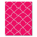 Bright Pink White Interlocking Arches Rug