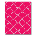 Bright Pink White Interlocking Arches Rug