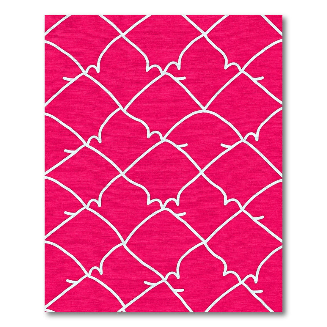 Bright Pink White Interlocking Arches Rug