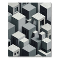 Monochrome Geometric Urban Landscape Rug