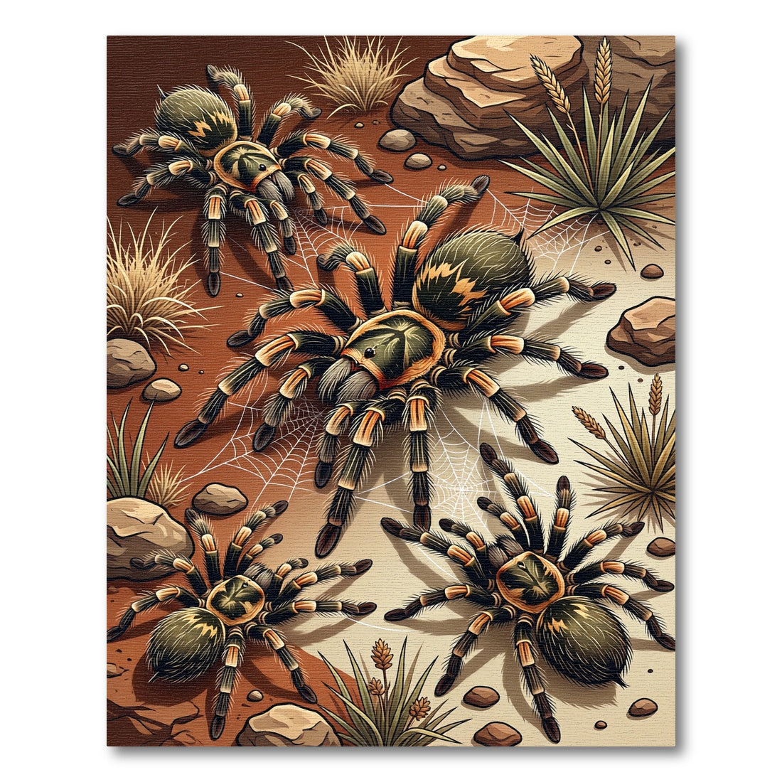Earthy Desert Tarantula Spider Area Rug